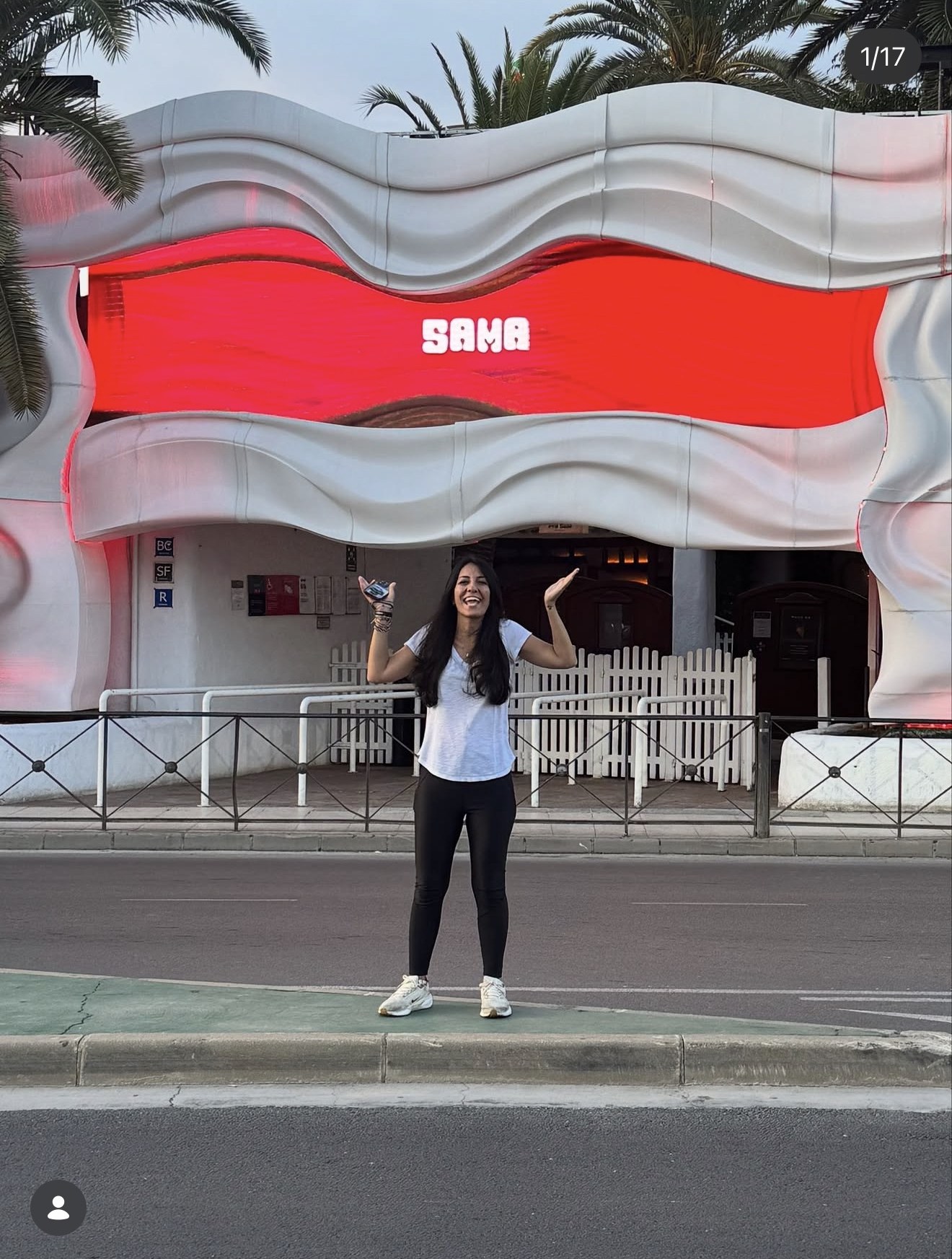 Sama's name on the Pacha Ibiza facade